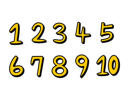 Illustration of numbers Handwritten. Vector illustration.