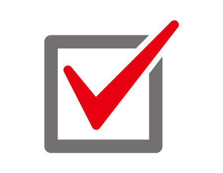A check mark drawn on the inside of the box.のイラスト素材