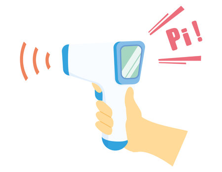 Thermometer. Non-contact thermometer. Vector illustration.