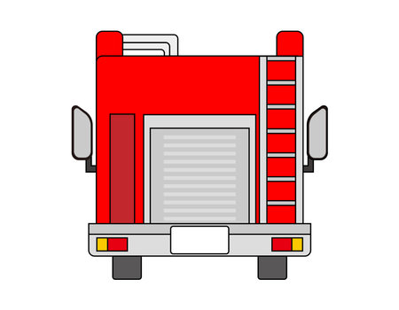 Vector illustration of fire engine . Emergency vehicle .