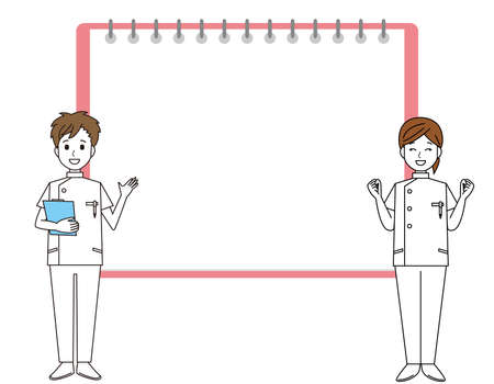 Male and female nurses. health care worker. Vector illustration.のイラスト素材