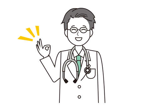 Male doctor. health care worker. An illustration.のイラスト素材