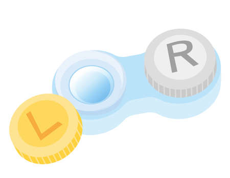 Storage container for contact lenses. Vector illustration.のイラスト素材