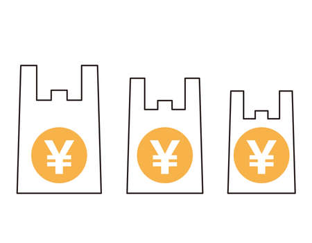 Icon for pay plastic bags.ãVector illustration.のイラスト素材