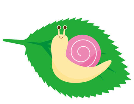 Vector illustration of a cute snailのイラスト素材