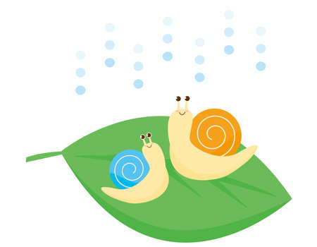 Vector illustration of a cute snailのイラスト素材
