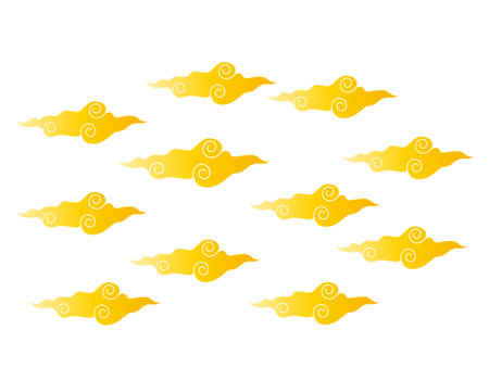 Chinese style cloud. New Year. Vector illustration.のイラスト素材
