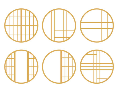Illustration of paper sliding door.ãShoji .のイラスト素材