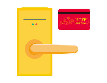 Hotel doorknobs and key cards .ãVector illustration .のイラスト素材