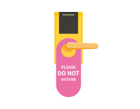 Hotel door plate with Do Not Disturb.ããVector illustration.のイラスト素材