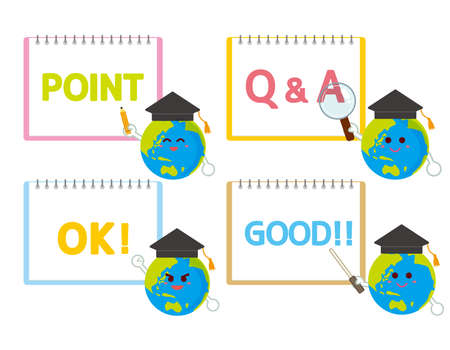 Cute illustration of the earth. Vector illustration.のイラスト素材