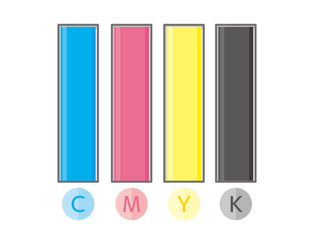 Printer ink cartridges . Vector illustration. Icons.のイラスト素材