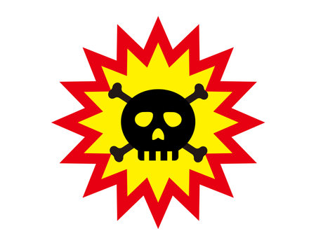 A skull and crossbones symbol to warn of danger. Vector illustration.のイラスト素材