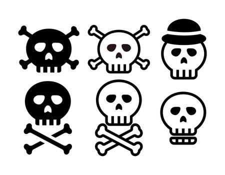 A skull and crossbones symbol to warn of danger. Vector illustration.のイラスト素材