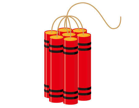 On the verge of exploding. Dynamite. Vector illustration.のイラスト素材