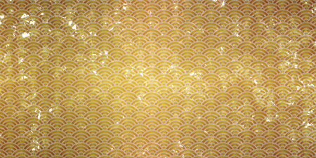 Brown-gold blue sea wave background image.ãJapanese paper style texture backgrounds.の写真素材