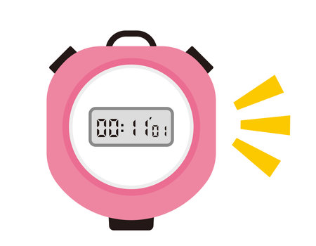Vector illustration of a stopwatch with digital display.のイラスト素材