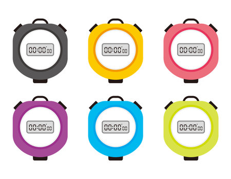 Vector illustration of a stopwatch with digital display.のイラスト素材