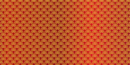 Golden blue ocean wave background image.ãBackground illustration for New Year's cards .の写真素材