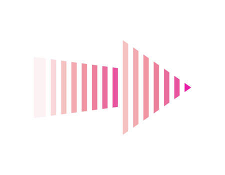 A red right-pointing pointer with a triangular arrow.のイラスト素材
