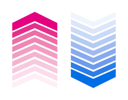 Up and down arrow icons. Business illustration. An arrow with a triangular pointer.のイラスト素材