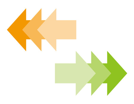 Arrow icon pointing to the right and left. An arrow with a triangular pointer.のイラスト素材