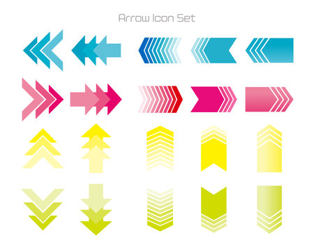 Arrow icon pointing up, down, right, left. An arrow with a triangular pointer.のイラスト素材