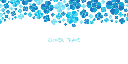 Background illustration of a blue four-leaf clover.のイラスト素材