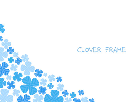Background illustration of a blue four-leaf clover.のイラスト素材