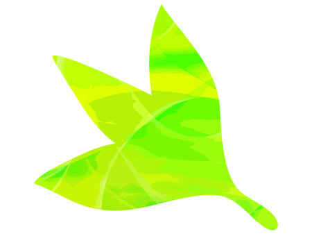 Illustration of fresh green leaves. Green gradation.のイラスト素材