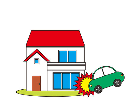 Illustration of a house in a disaster.のイラスト素材