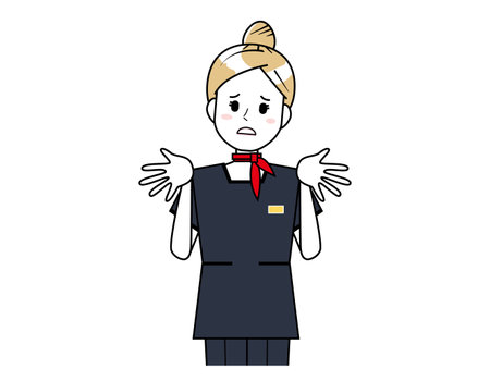 Illustration of a woman serving a customer. Beauty advice staff.のイラスト素材