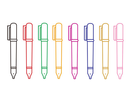 Illustration of a simple fountain pen. Writing utensils.のイラスト素材