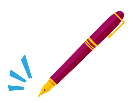 Illustration of a simple fountain pen. Writing utensils.のイラスト素材