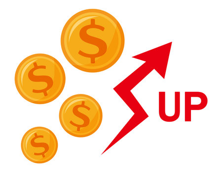 Gold coins vector icon. Illustration of a dollar coin.のイラスト素材