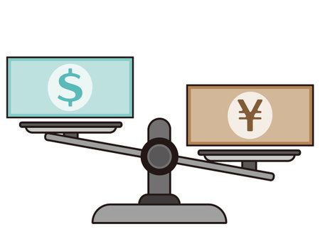 Money illustration. Banknotes. Currency exchange. Business icons.のイラスト素材