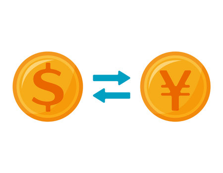 Coin vector illustration . Japanese yen icon .のイラスト素材