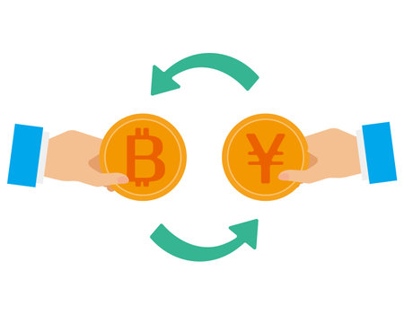 Money illustration. Coins. Image of cryptocurrency trading. Business icon.のイラスト素材