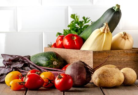 Fresh rustic vegetablesの写真素材
