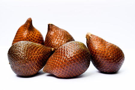 Salacca zalacca wallichiana isolated on white backgroundの写真素材