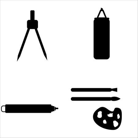 illustration of stationery or office iconsのイラスト素材