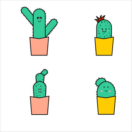 illustration of cactus plant doodleのイラスト素材