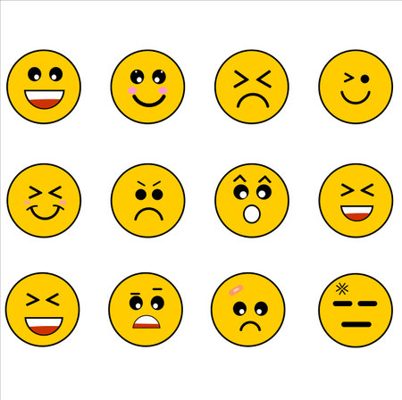 illustration of emoticons with various feelingsのイラスト素材