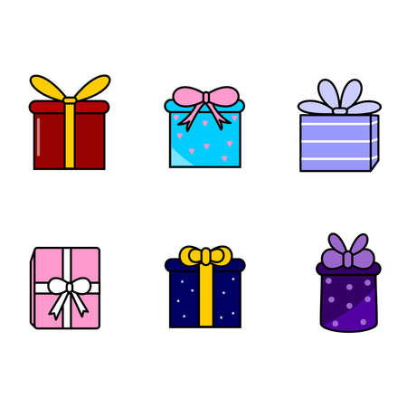 illustration of a birthday gift or surprise giftのイラスト素材