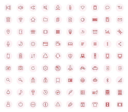 Business Icon Set (Red)のイラスト素材