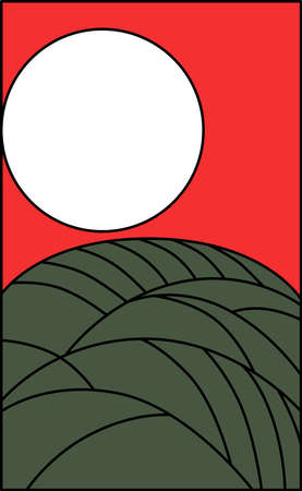 Hanafed Ha moon moon August Moon illustration icon on a pointedのイラスト素材