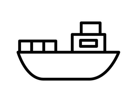 Simple ship line drawing iconのイラスト素材