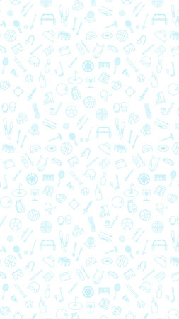 Vertical sporting goods icon pattern illustration (no background)