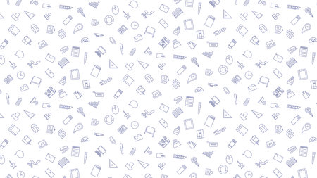 Horizontal Business Icon Pattern Illustration (No Background)