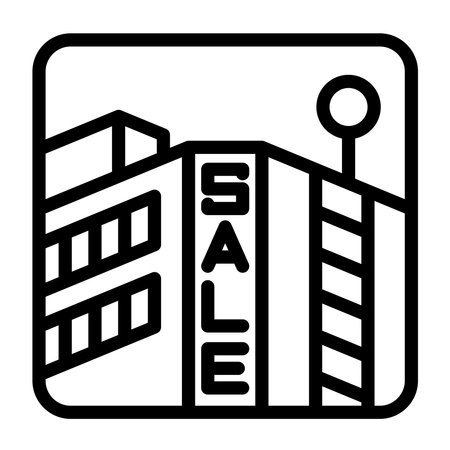Department store line drawing iconのイラスト素材